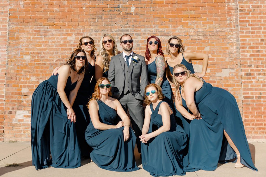 Bridal party photos at the NOTO Arts Center by Topeka Wedding Photographer Sarah Riner Photography